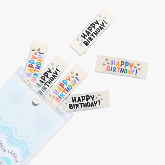 Kylie and the Machine - Woven labels - "Happy Birthday"