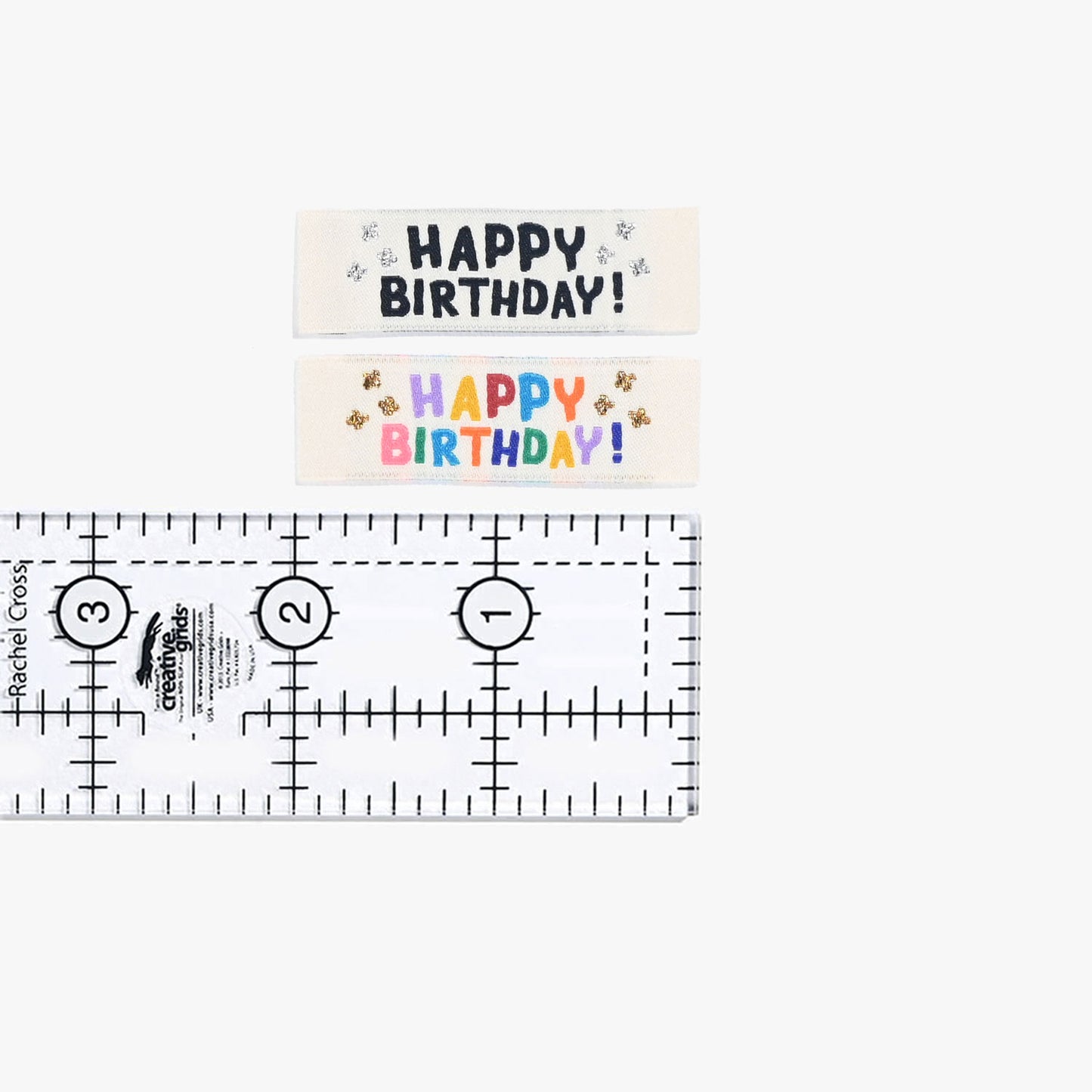 Kylie and the Machine - Woven labels - "Happy Birthday"