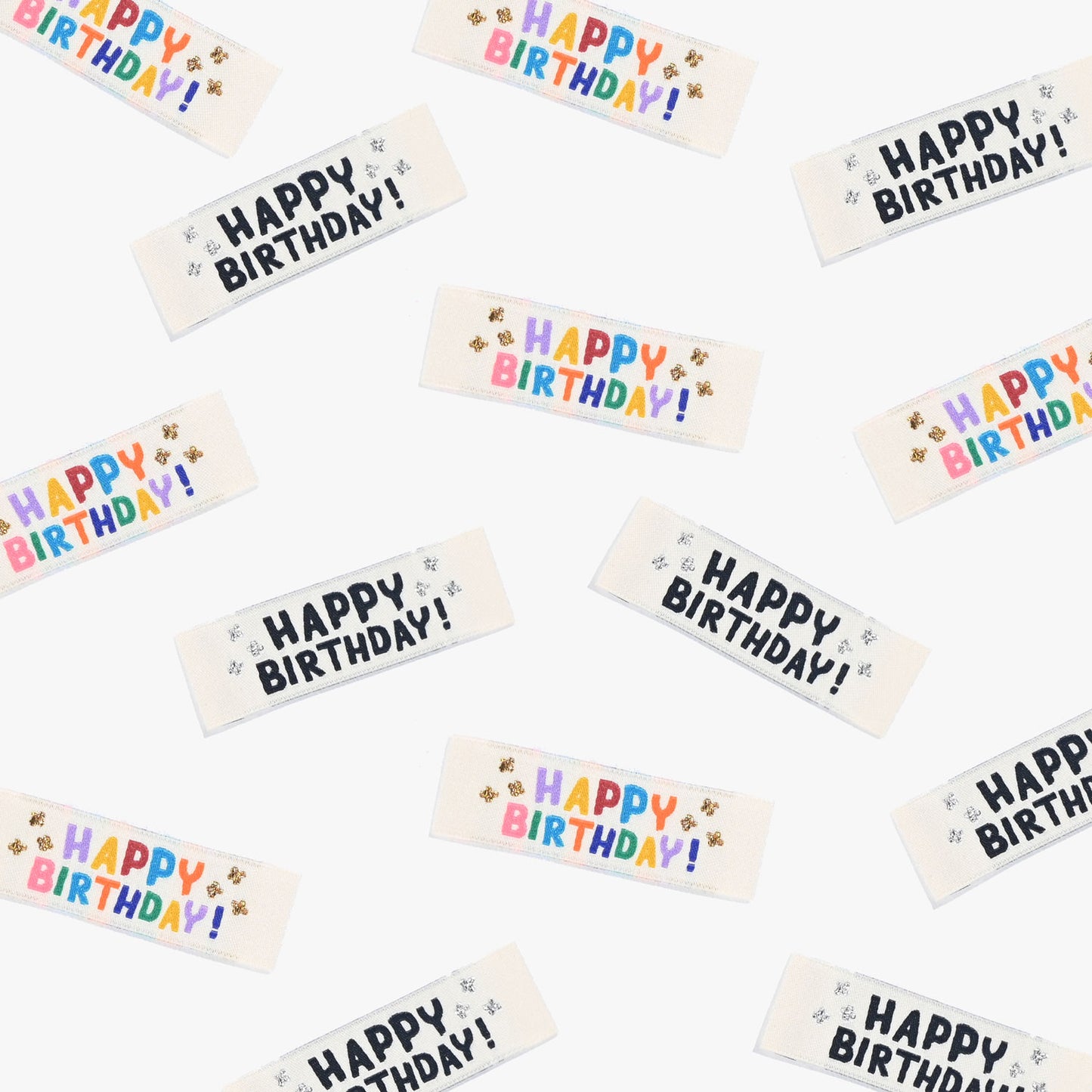 Kylie and the Machine - Woven labels - "Happy Birthday"