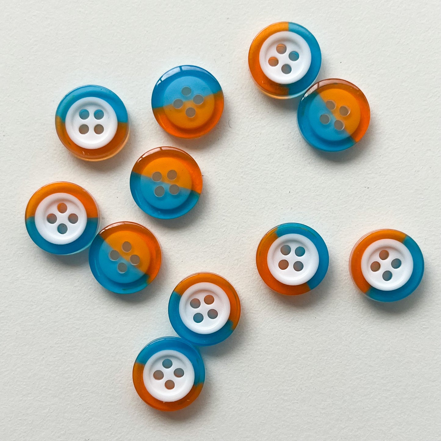 Sewing Gem - Two Tone Resin Buttons - 12.5mm - Assorted Colours