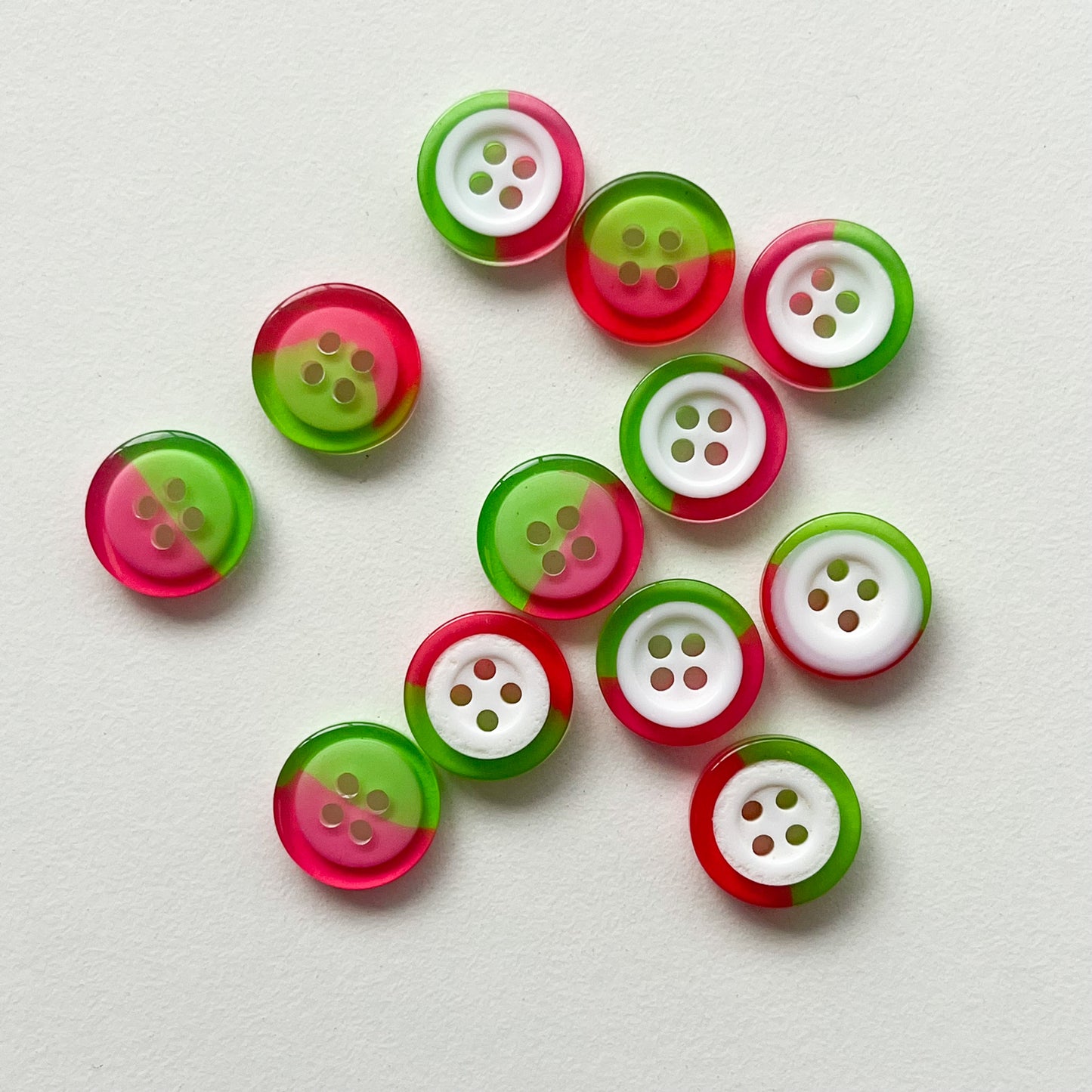 Sewing Gem - Two Tone Resin Buttons - 12.5mm - Assorted Colours