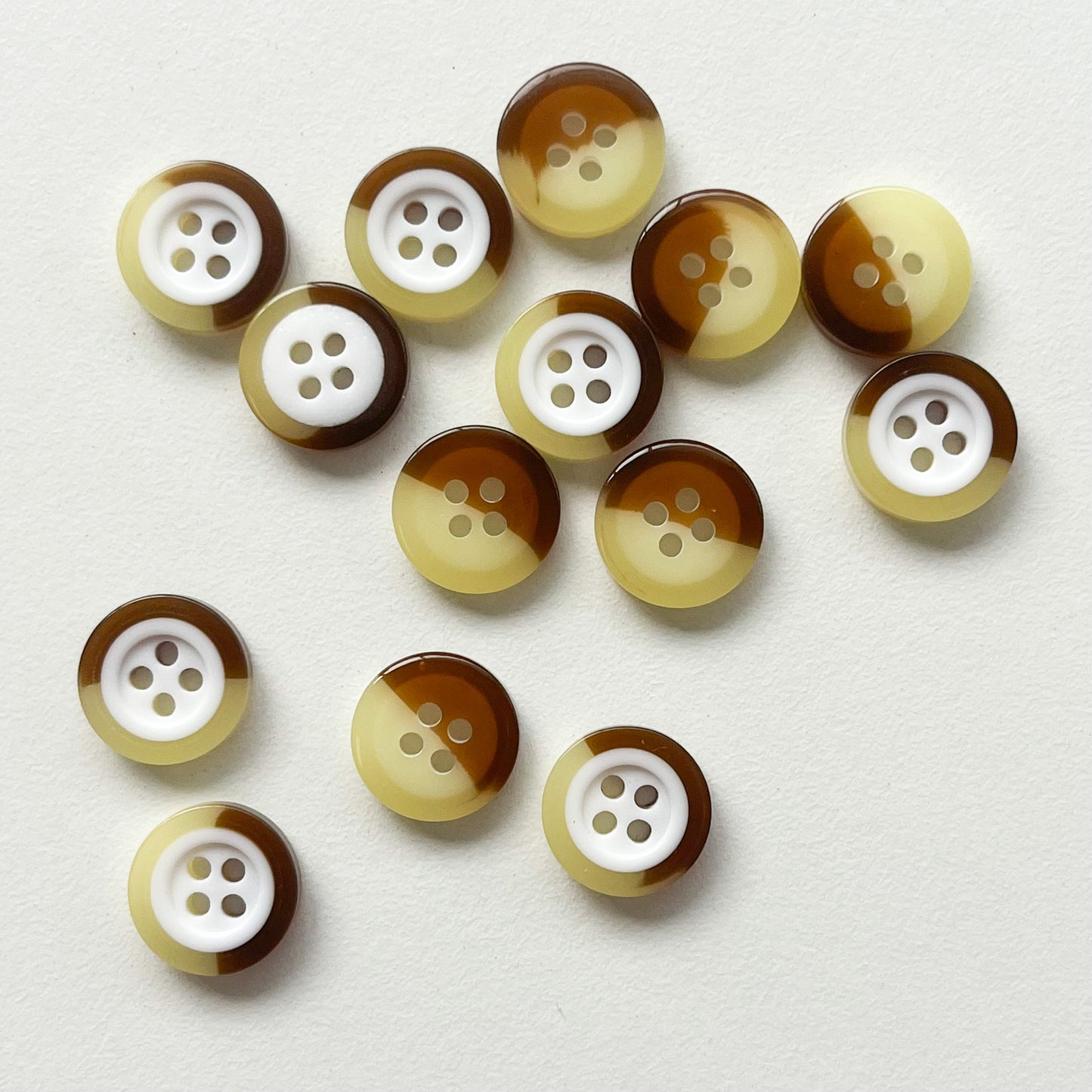 Sewing Gem - Two Tone Resin Buttons - 12.5mm - Assorted Colours