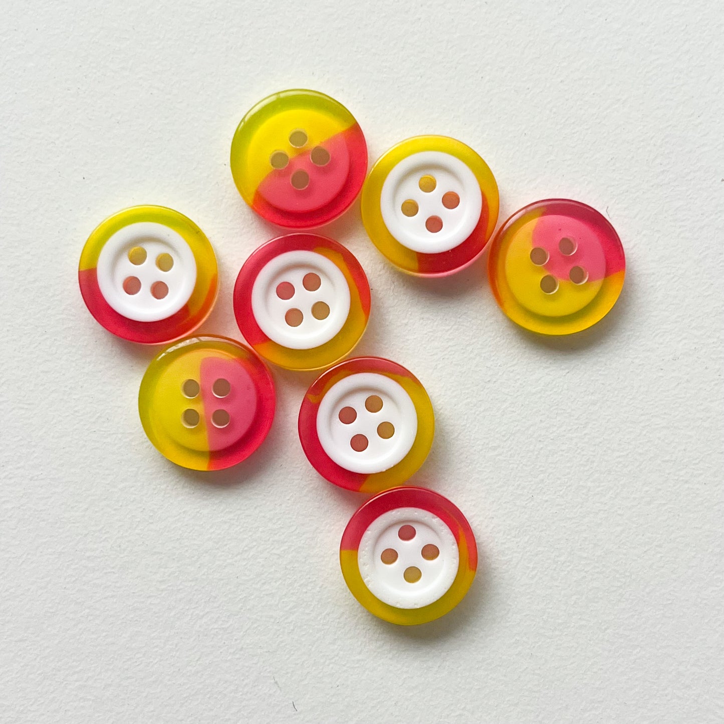 Sewing Gem - Two Tone Resin Buttons - 12.5mm - Assorted Colours