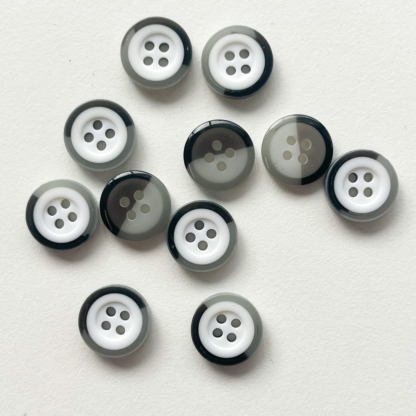 Sewing Gem - Two Tone Resin Buttons - 12.5mm - Assorted Colours