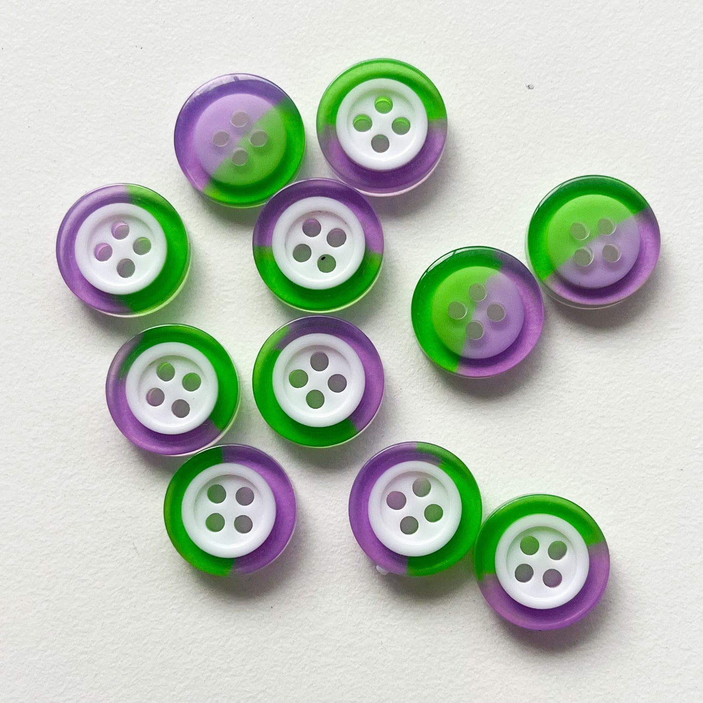 Sewing Gem - Two Tone Resin Buttons - 12.5mm - Assorted Colours