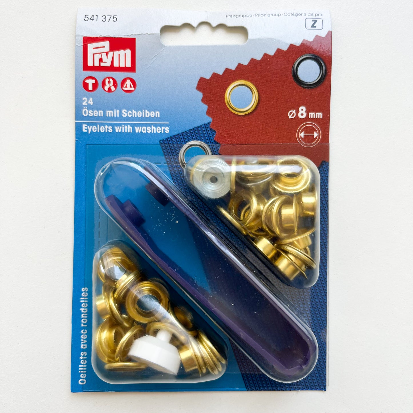 Prym  - Eyelets with Washers - Gold Brass - 4 Sizes