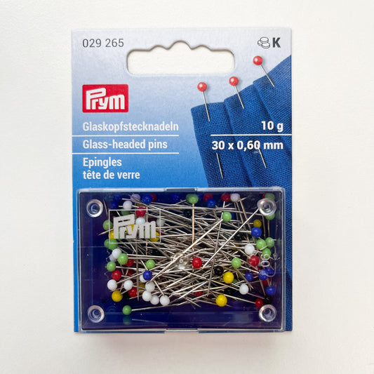 Prym - Glass Head Pins - Assorted Colours - Multiple Sizes