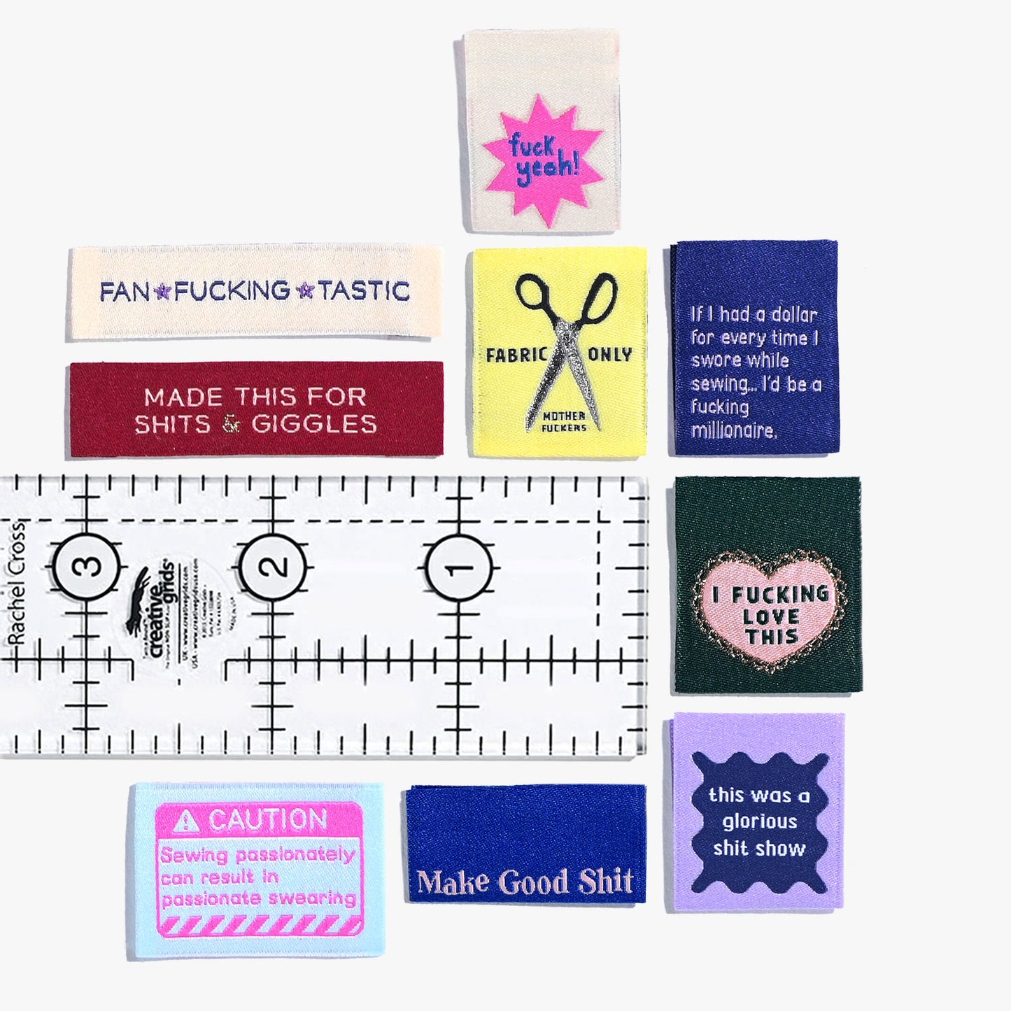 Kylie and the Machine - Woven labels - The Sweary Sewist #4 Multipack