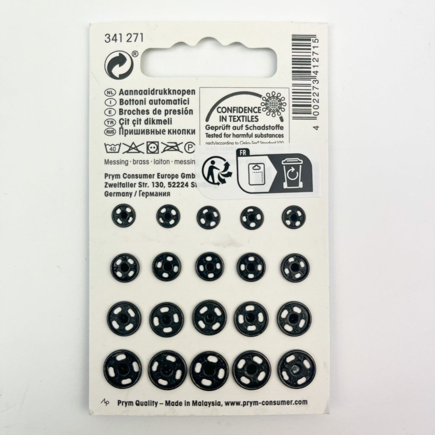 Prym - Snap Fasteners - Assorted sizes 6-11mm