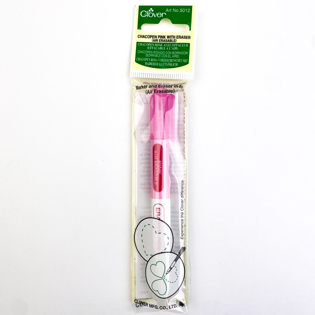 Clover Chaco Pen with Eraser Blue or Pink