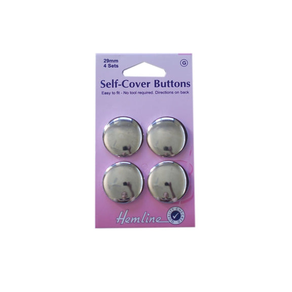 Hemline Self Covering Buttons 29mm X 4 Sewing Gem